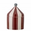 Bloomingville CIMMI Ceramiczny Pojemnik do Przechowywania - Cyrk / Czerwone Paski